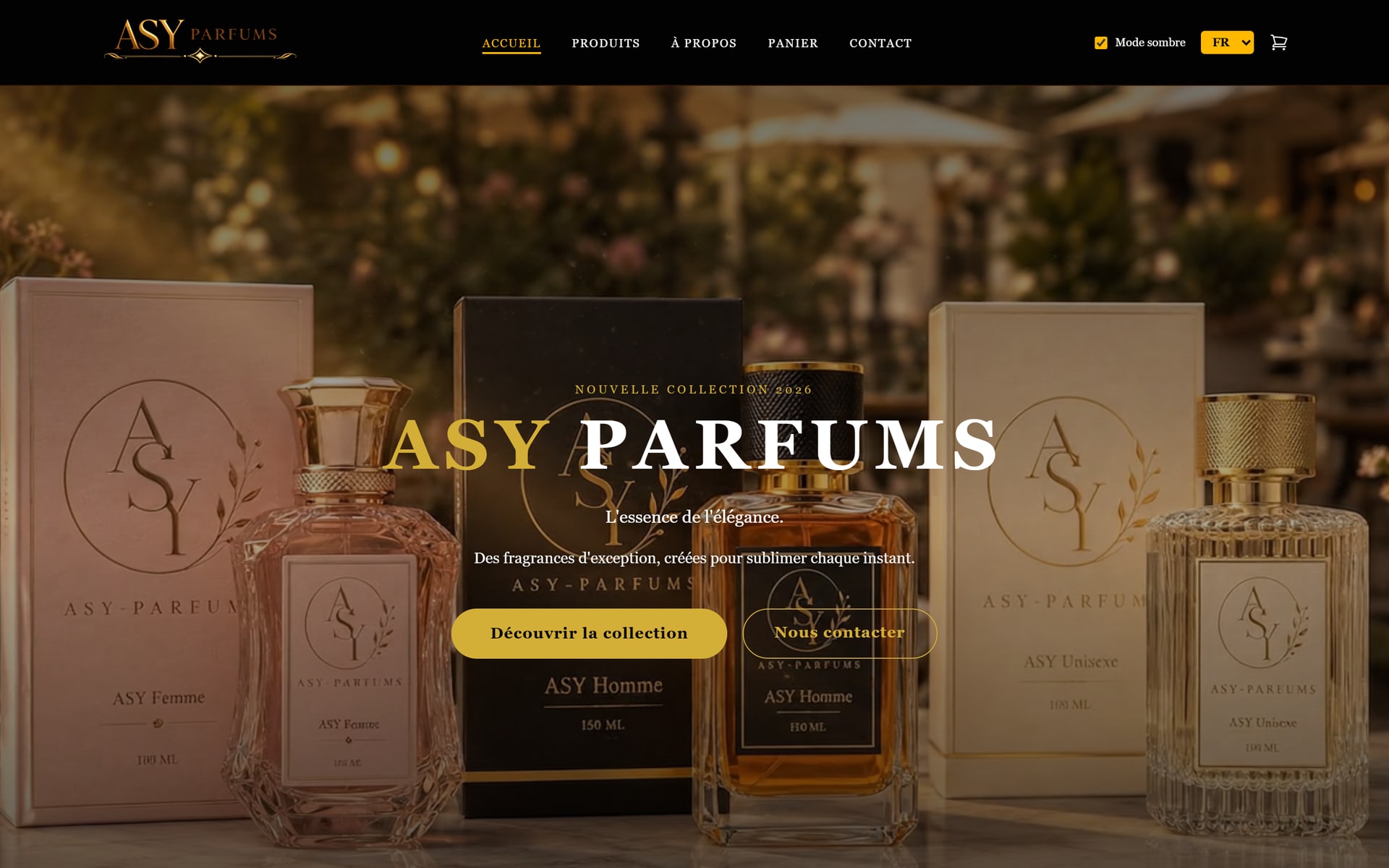 Asy Parfums — Site vitrine e-commerce